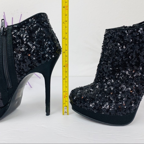 Call it Spring / Black Sequin Heeled Booties - Picture 6 of 8